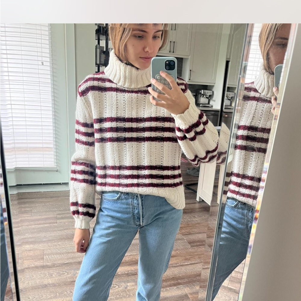ALC Zaira Striped Turtle neck sweater